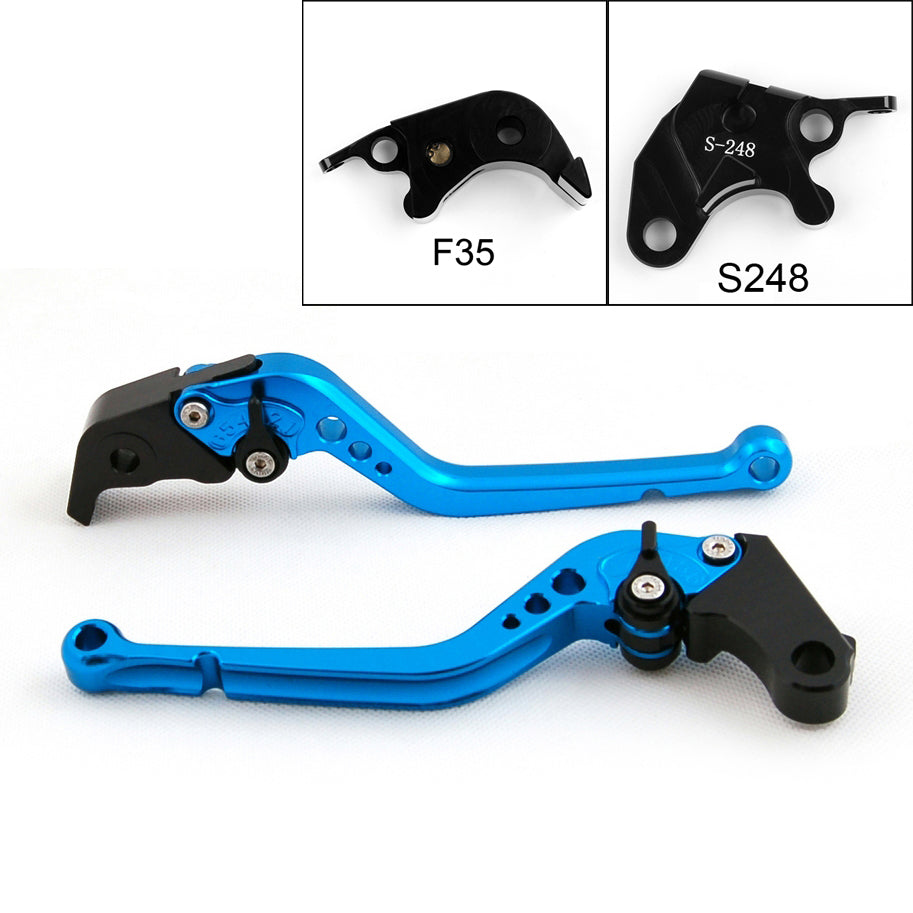 Long Brake Clutch Levers For Suzuki GSXR600 GSXR750 GSXR 750 04-05 Black