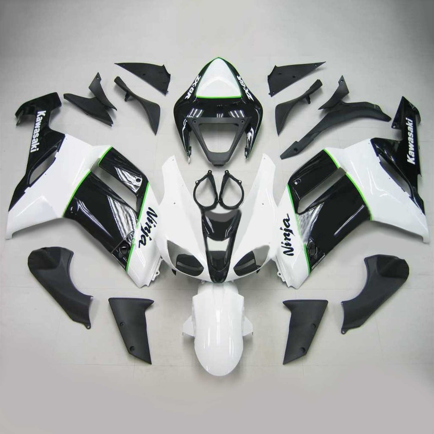 2007-2008 Kawasaki ZX6R 636 Amotopart Injection Fairing Kit Bodywork Plastic ABS #110