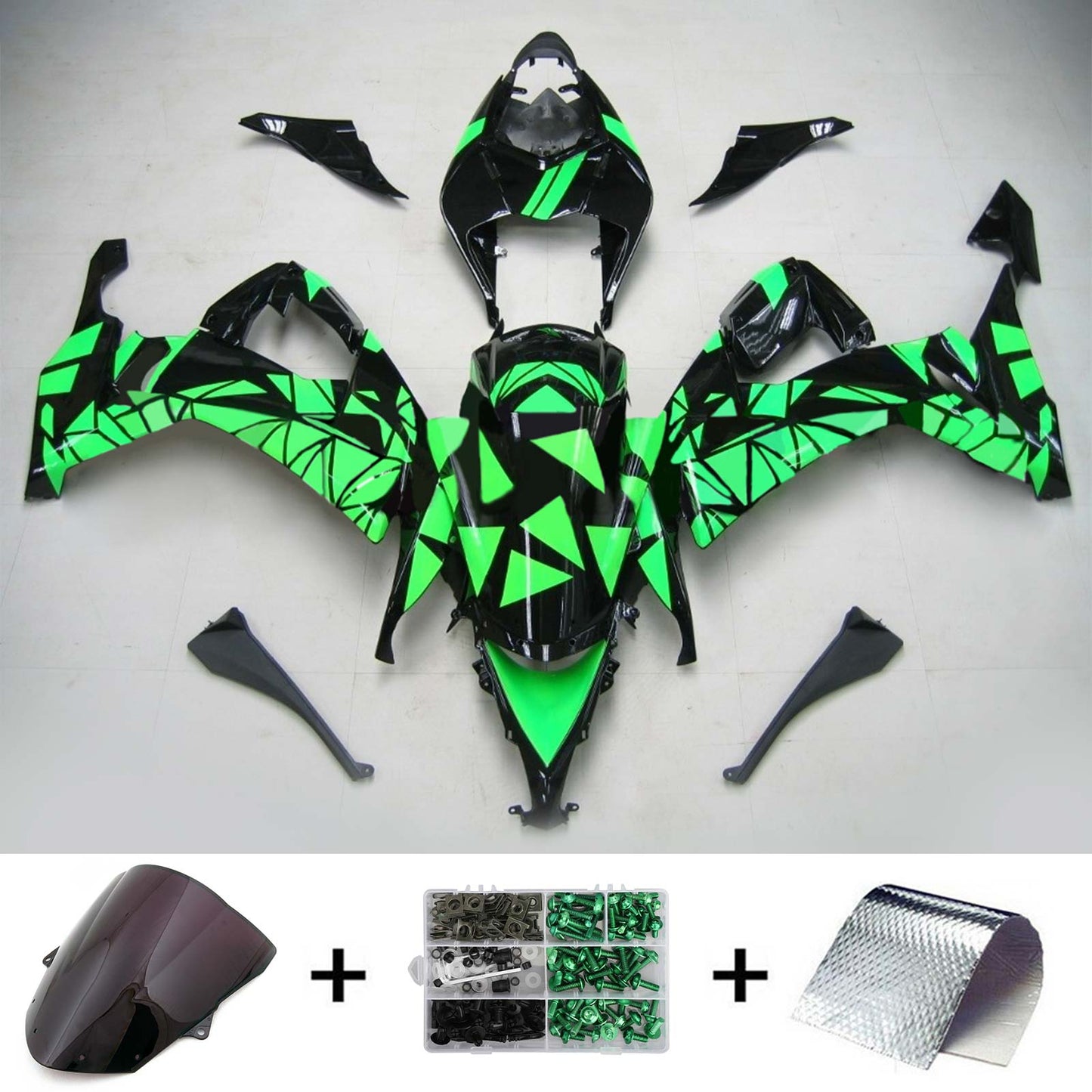 2008-2010 Kawasaki ZX10R Amotopart Injection Fairing Kit Bodywork Plastic ABS #117