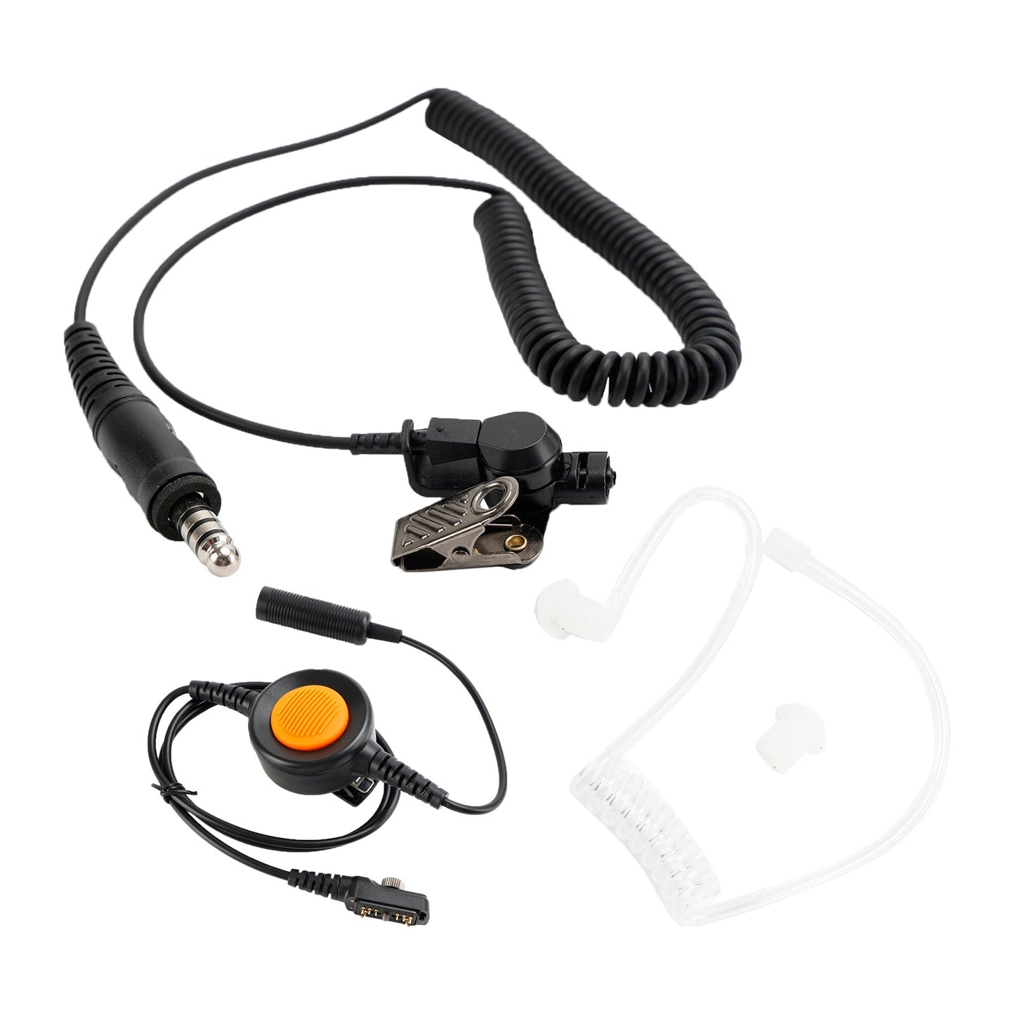 7.1-A3 Single Transparent Tube Headset 6-Pin U94 PTT For Hytera PD780/700G/580