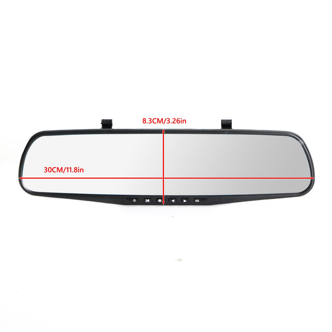 1080P LCD Rearview Mirror Car DVR Dual Dash Cam Camera Front Rear Video Recorder