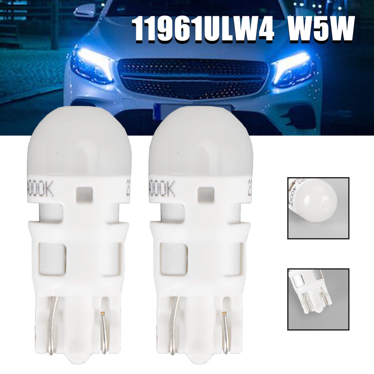 For Philips 11961ULW4X2 Car Ultinon LED W5W 12V5W Stylish Interior Light