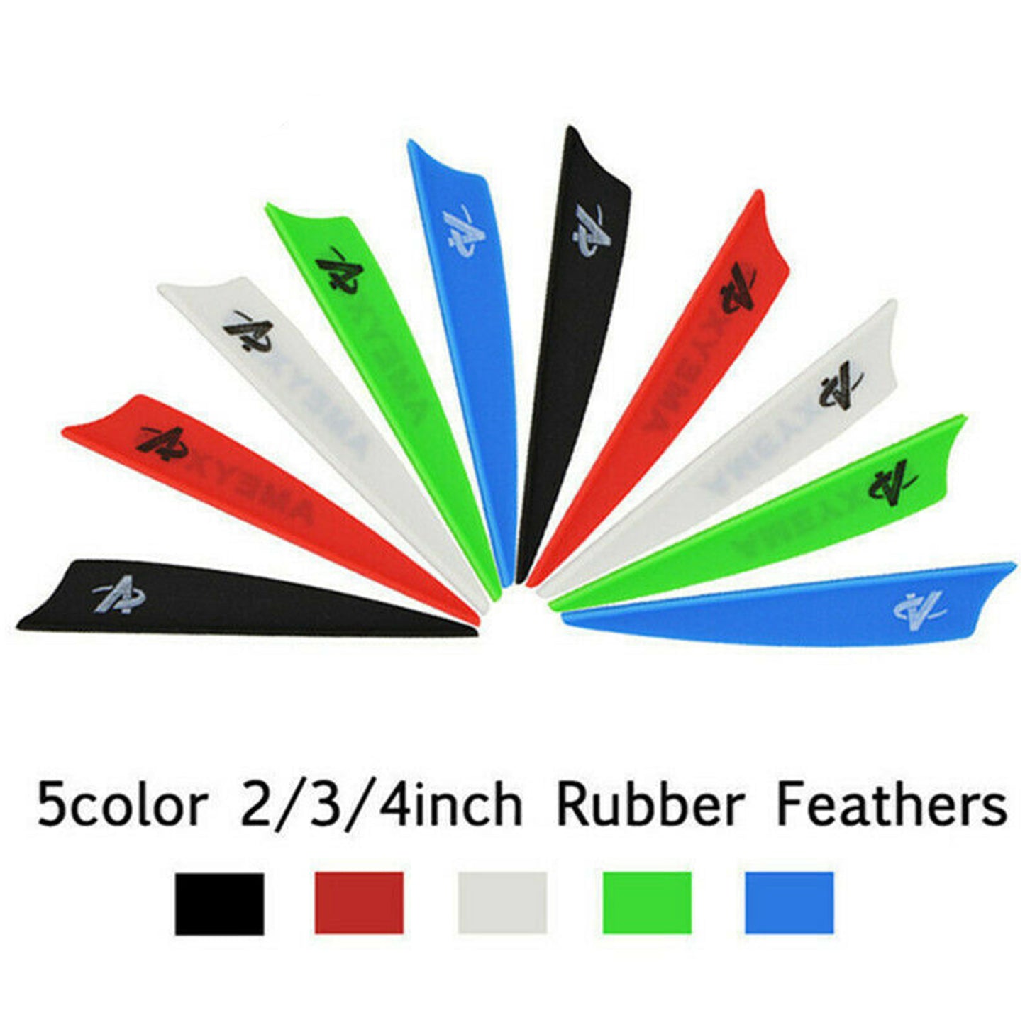 50pcs 2" 3" 4" Archery Plastic Vanes Arrow Feathers Rubber Fletches Fletching