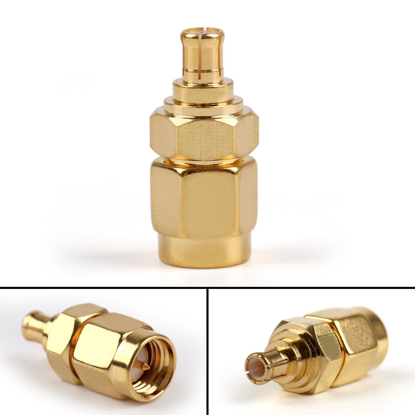 10x RF Adapter SMA Male Plug to MCX Male Gold-Plated RF Coax Adapter Connector