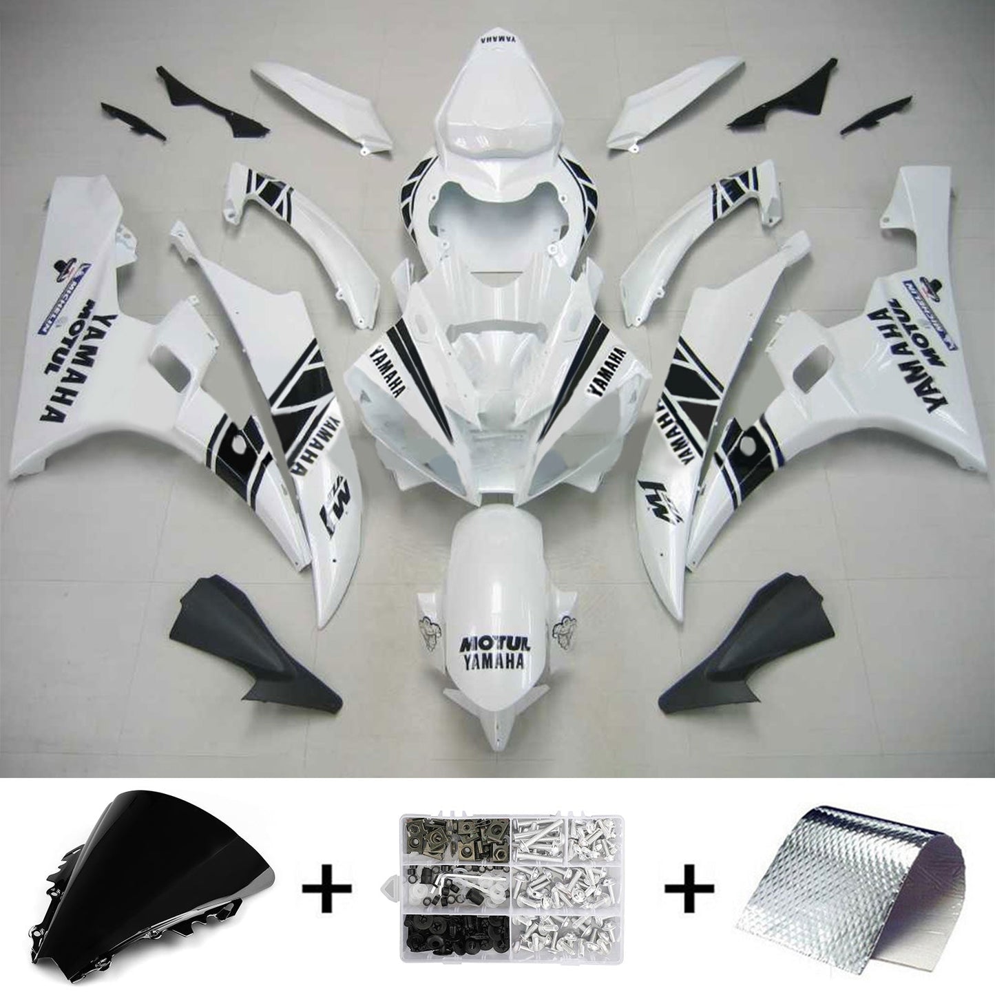 2006-2007 Yamaha YZF 600 R6 Amotopart Injection Fairing Kit Bodywork Plastic ABS #121