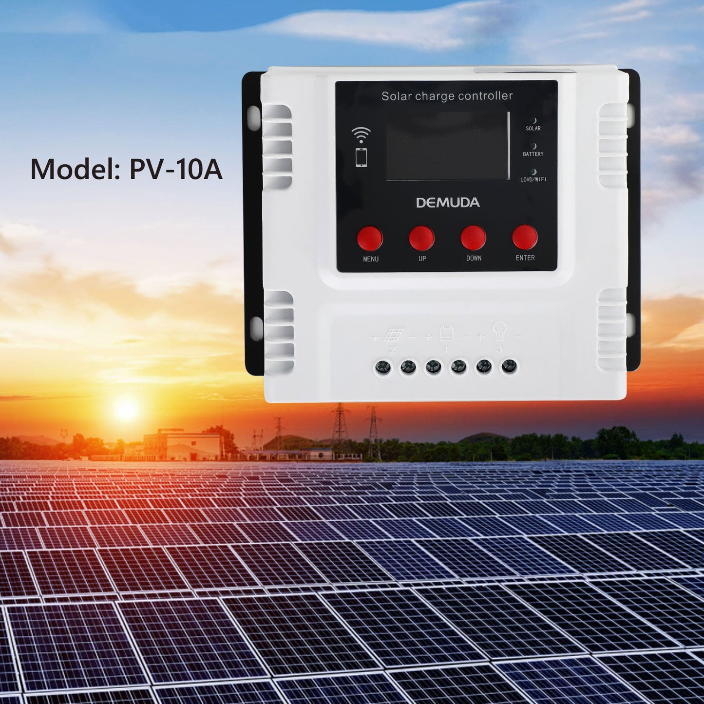 PWM 10A 12V 24V 48V Solar Charge Controller For Lifepo4 Lead Acid Gel Battery