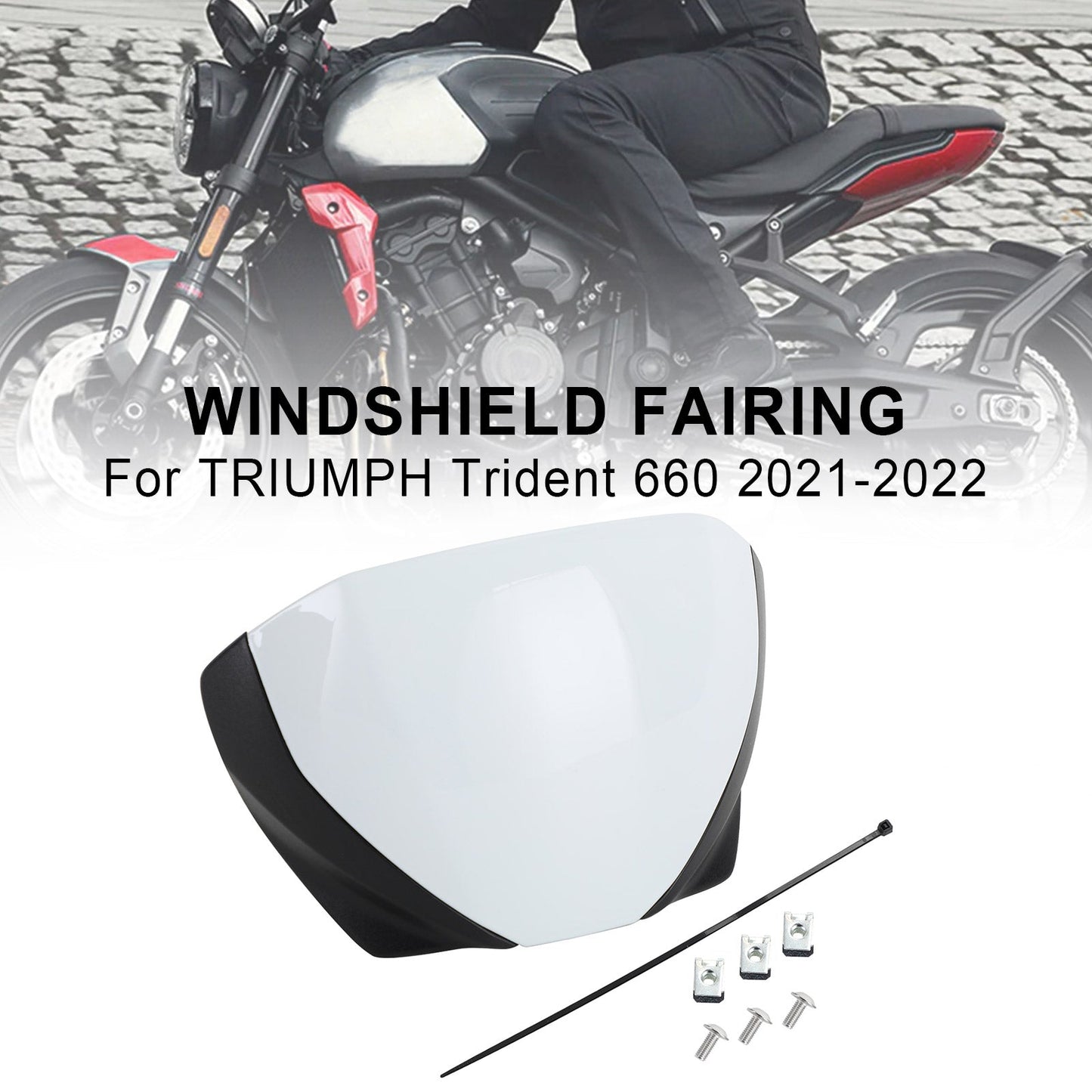 Front Screen Windshield Fairing Windscreen Deflector For Trident 660 2021+ Black