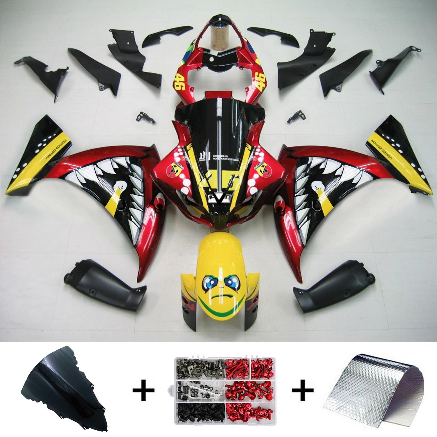 2012-2014 Yamaha YZF 1000 R1 Injection Fairing Kit Bodywork Plastic ABS #128