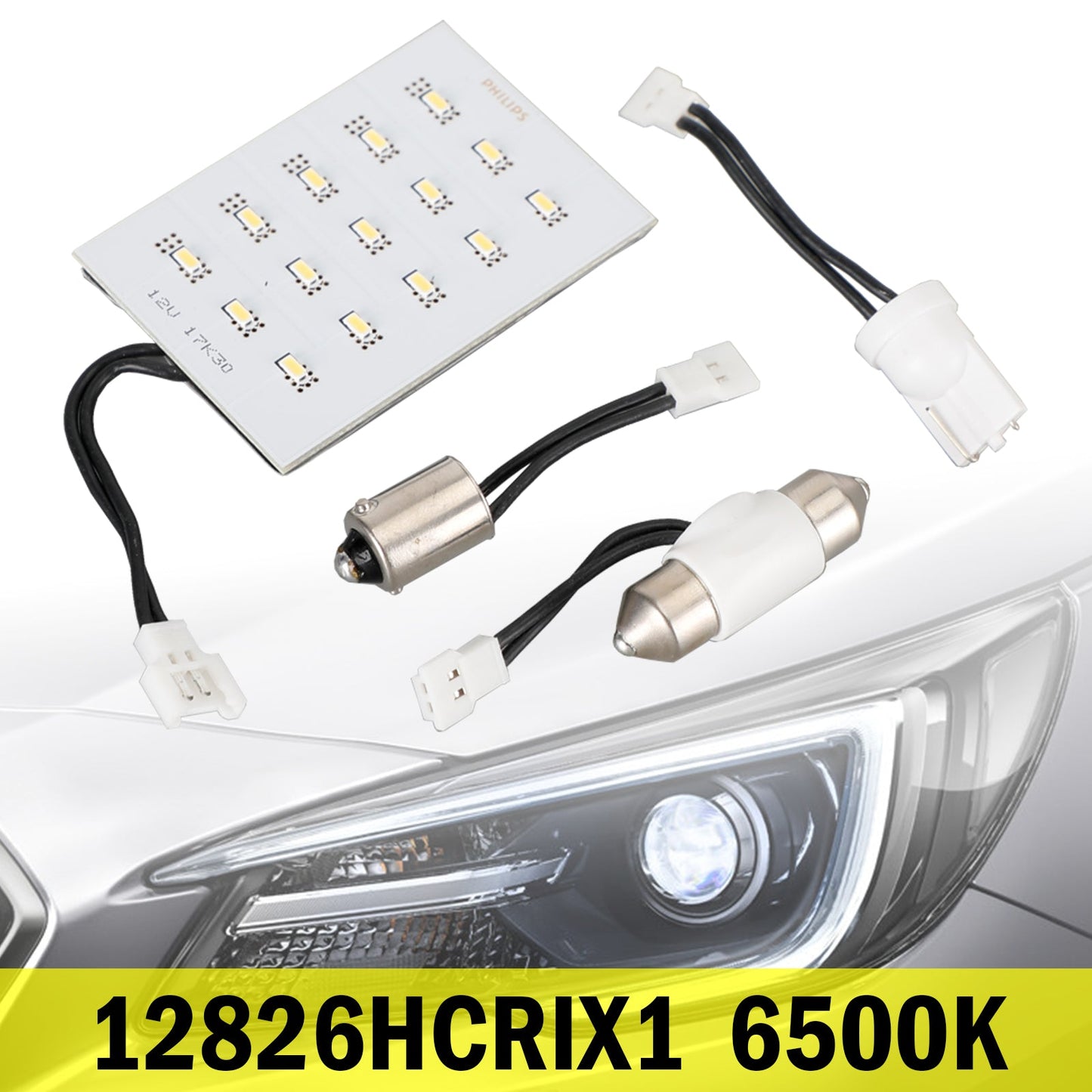 For Philips 12826HCRIX1 Car X-treme Ultinon LED 12V T10 X 31mm T4W 130LM 6500K