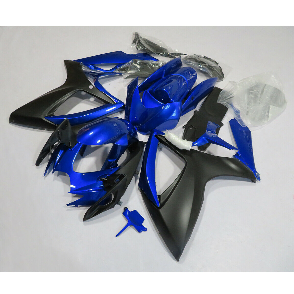 2006-2007 Suzuki GSXR600 750 Blue Black Fairing Kit by Amotopart Fairings