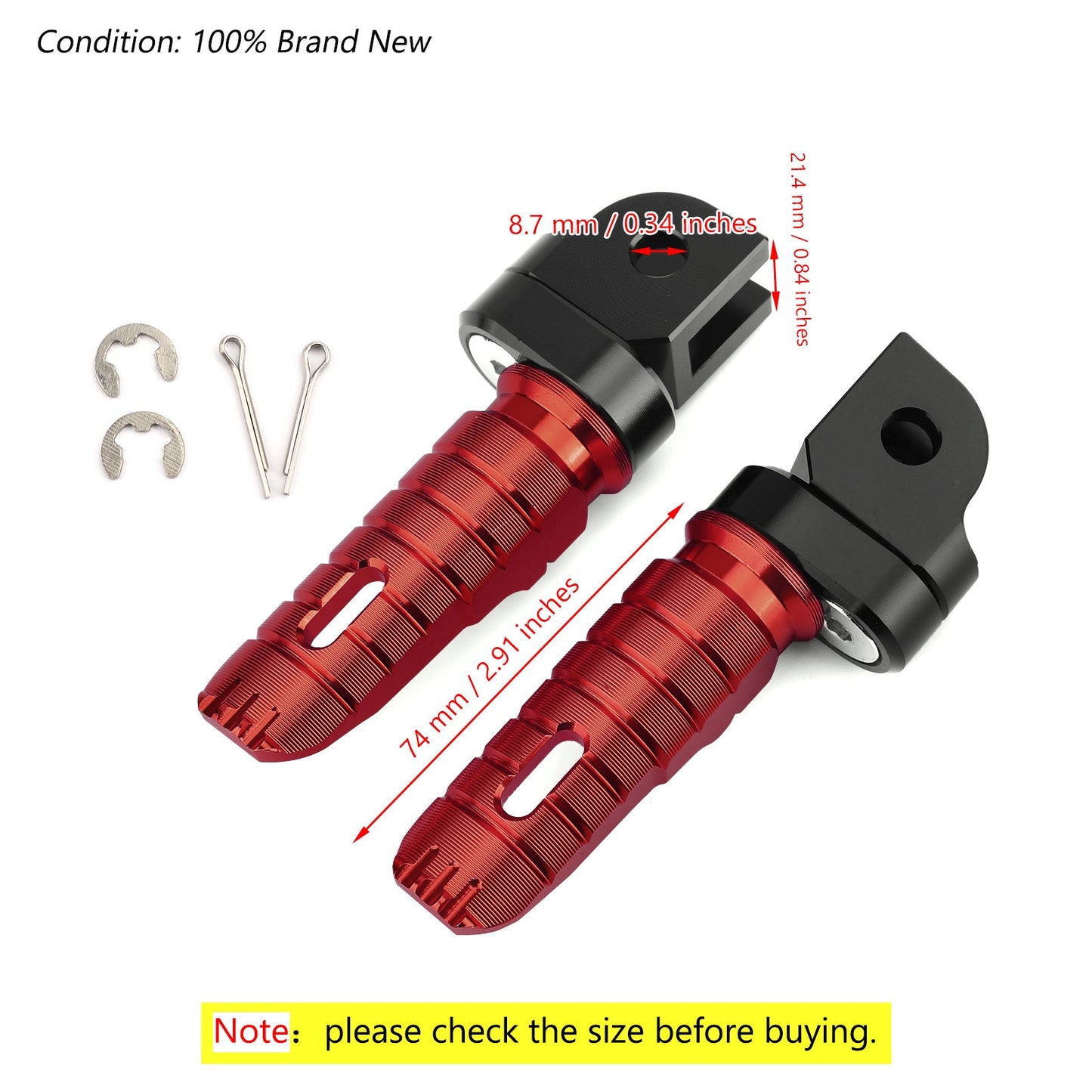 Front Footrests Foot Peg for HONDA CB125R CBR250RR CBR1000RR CB600F CB1100/RS/SX