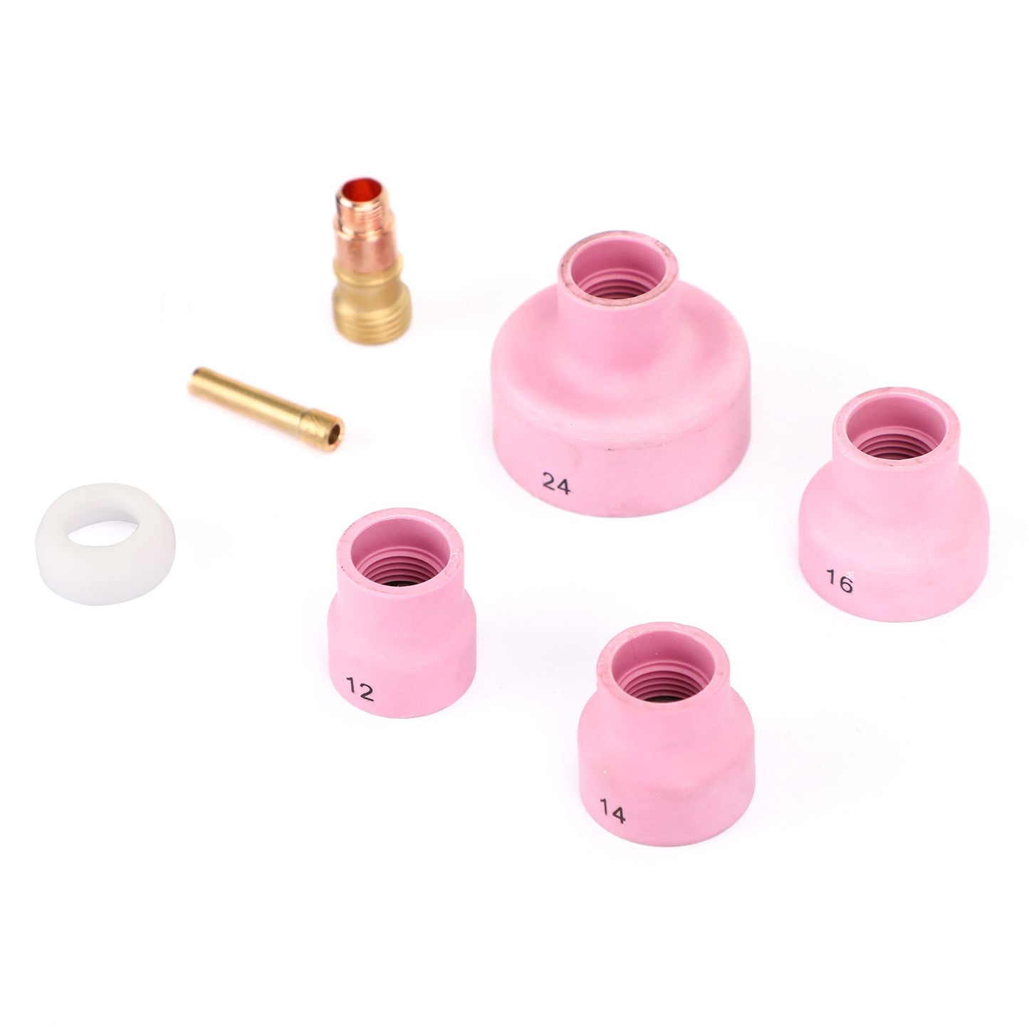 WP-17/18/26 7Pcs TIG Welding Torch Stubby Gas Lens Ceramic Cup Kit