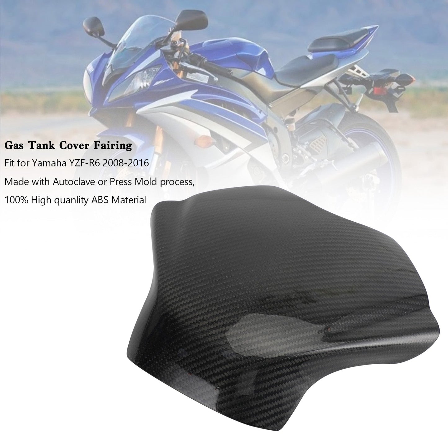 Yamaha YZF-R6 2008-2016 Carbon Gas Tank Cover Panel Fairing Protector