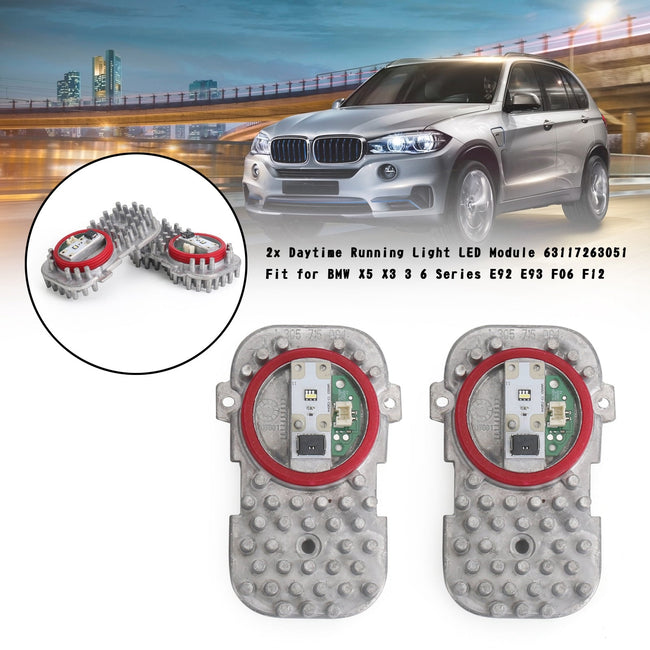 2x Daytime Running Light LED Module 63117263051 Fit for BMW X5 X3 3 6 Series
