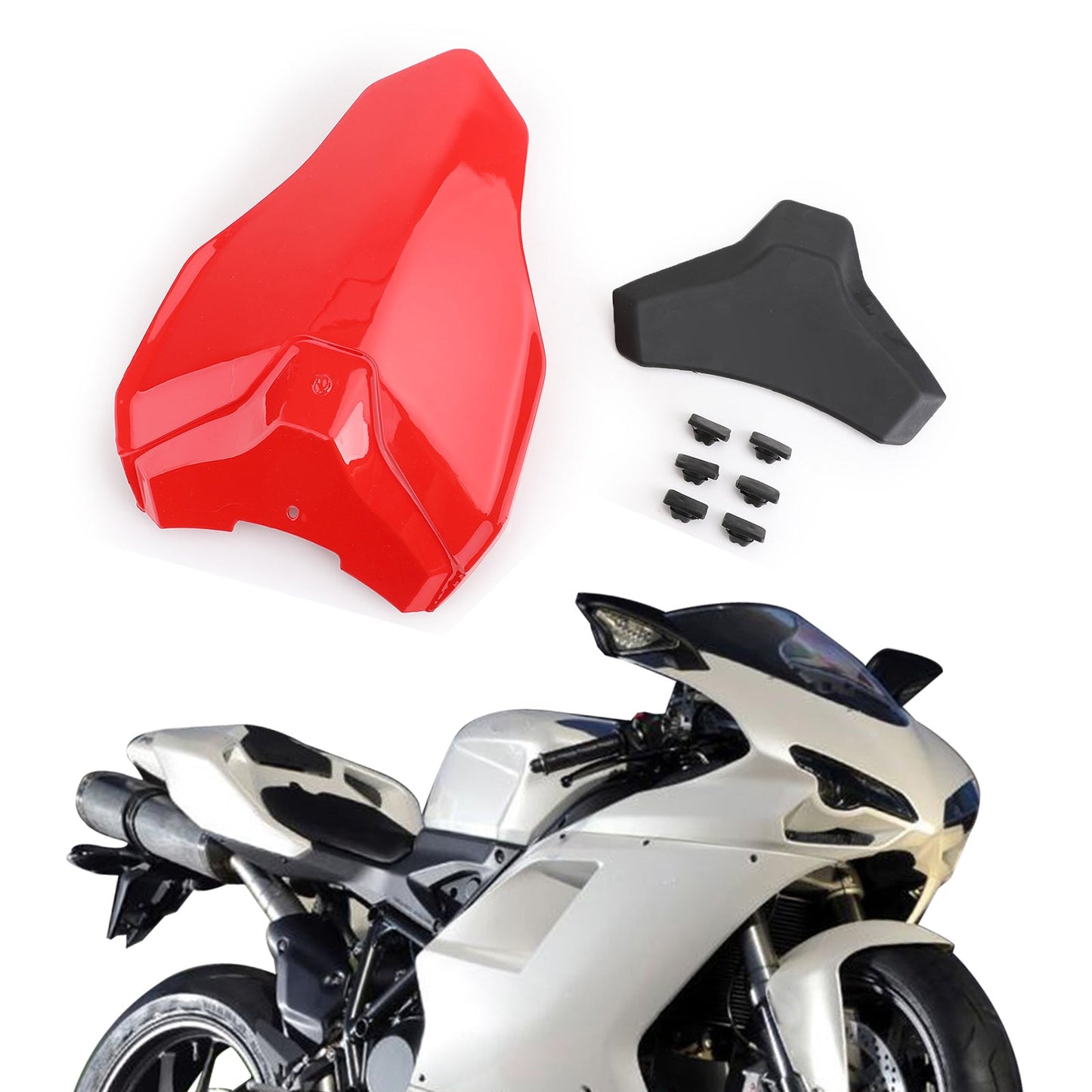Motorcycle ABS Rear Seat Fairing Cover Cowl For DUCATI 848/1098/1198 07-09 Black