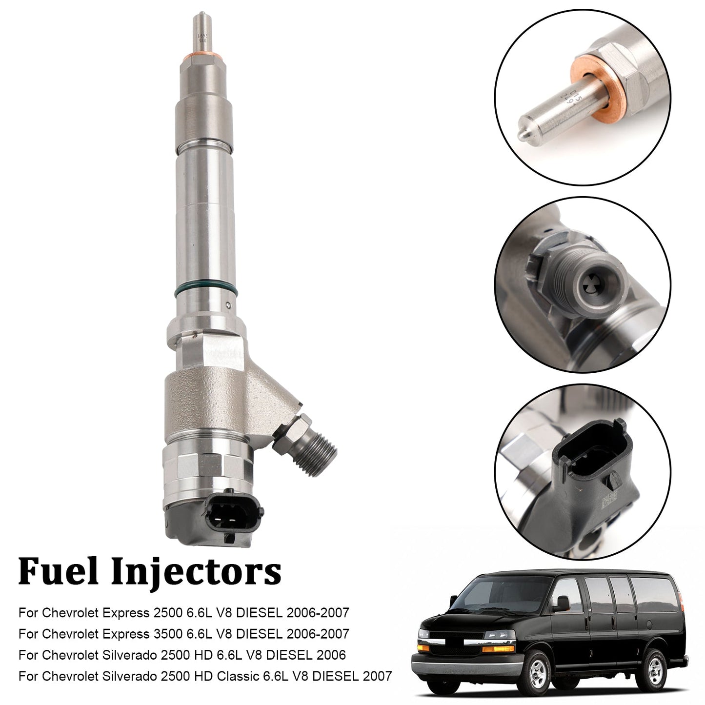 2006-2007 Chevrolet Express GMC Savana 2500 3500 6.6L V8 DIESEL 1PCS Fuel Injector 0445120042 0445120082