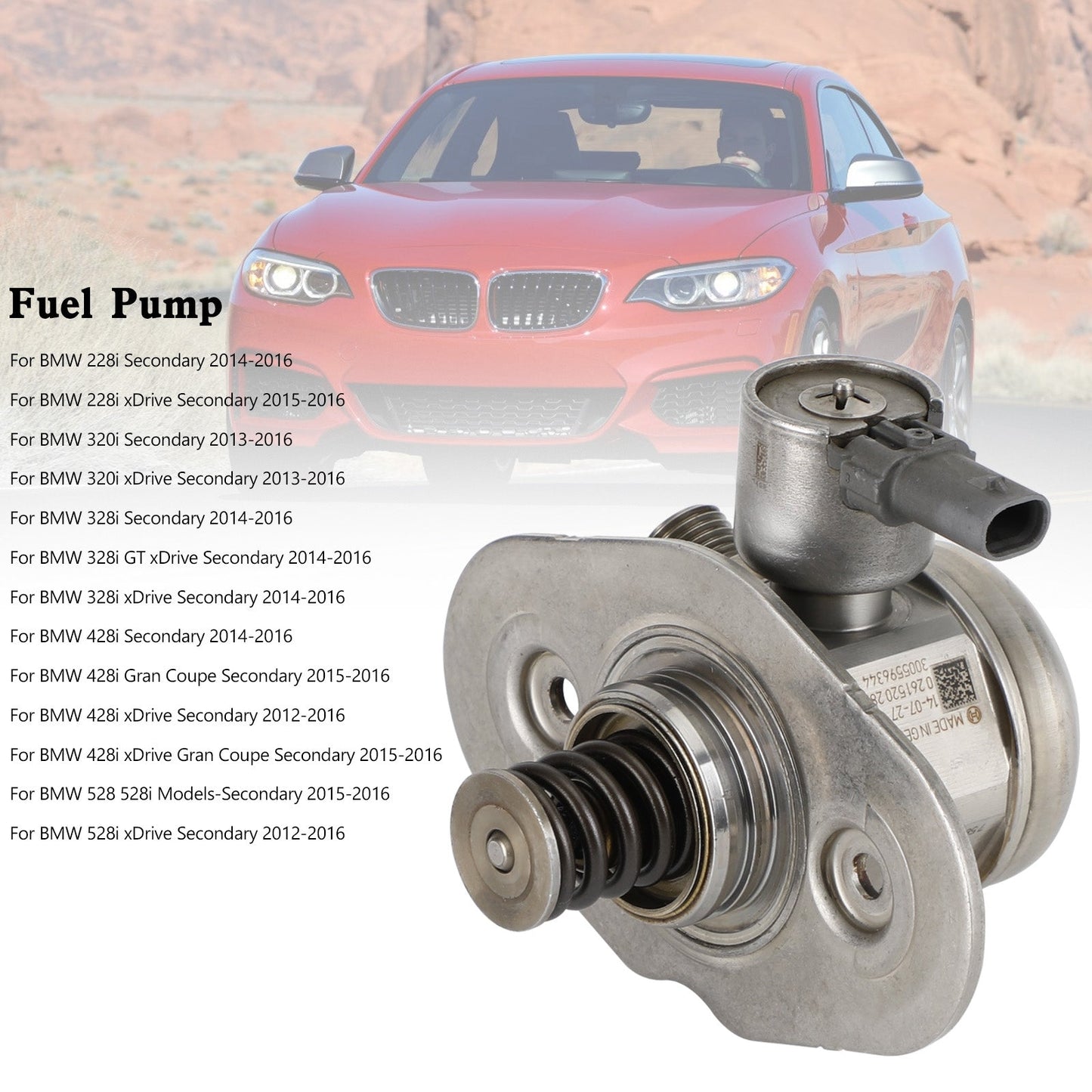 2014-2016 BMW 228i 328i 428i Secondary High Pressure Fuel Pump 13518604229 0261520281