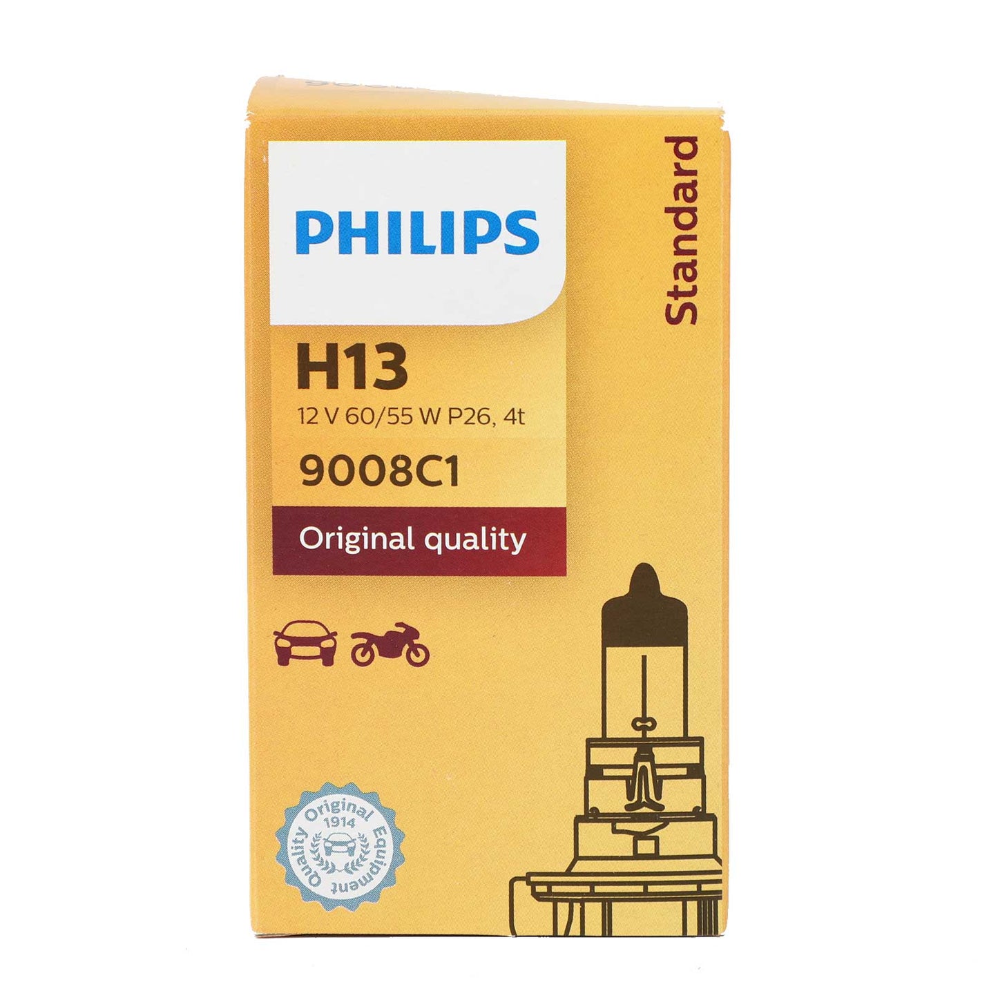 For Philips H4 Standard Halogen Headlight 12V 60/55W P43T 12342C1