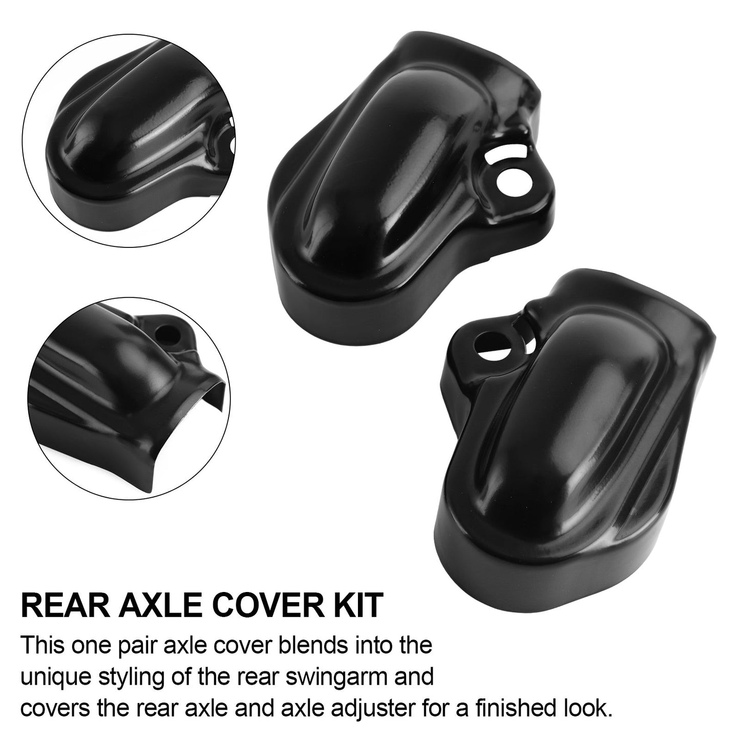 Rear Bar Shield Axle Nut Covers Swingarm Fit for V-Rod VRSC Night Rod 2002-2017 Black