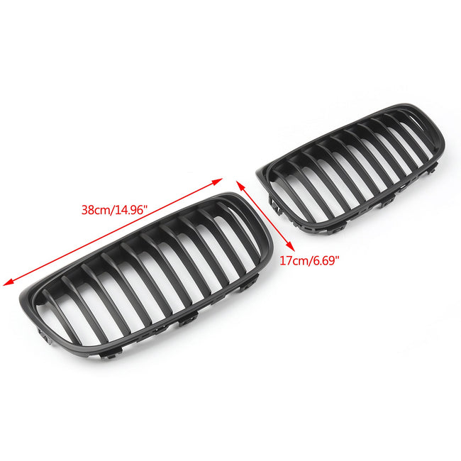 1Pair Matte Black Front Kidney Grill Grille For BMW F45 2015 2-Series New