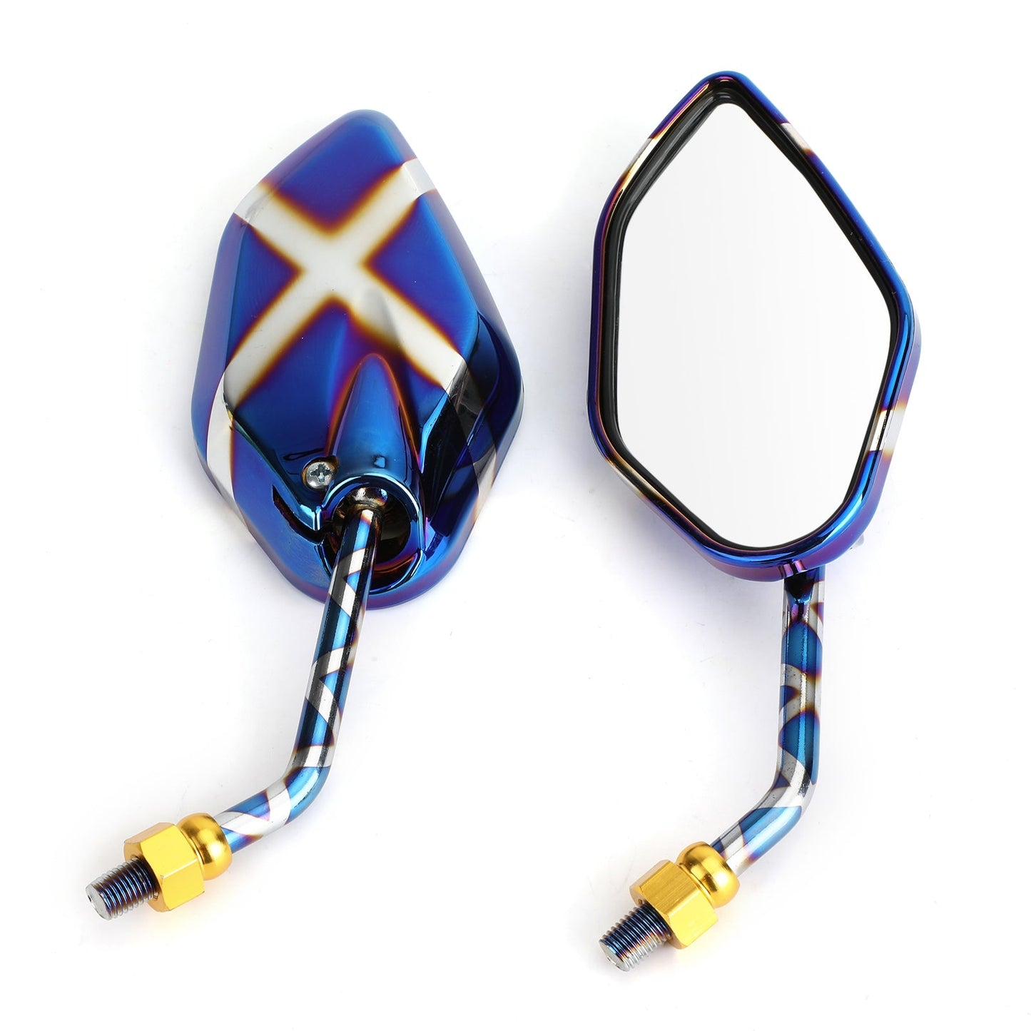 Rearview Side Mirrors 10mm M10 for Motorcycle Scooter Cruiser Chopper Sportbike