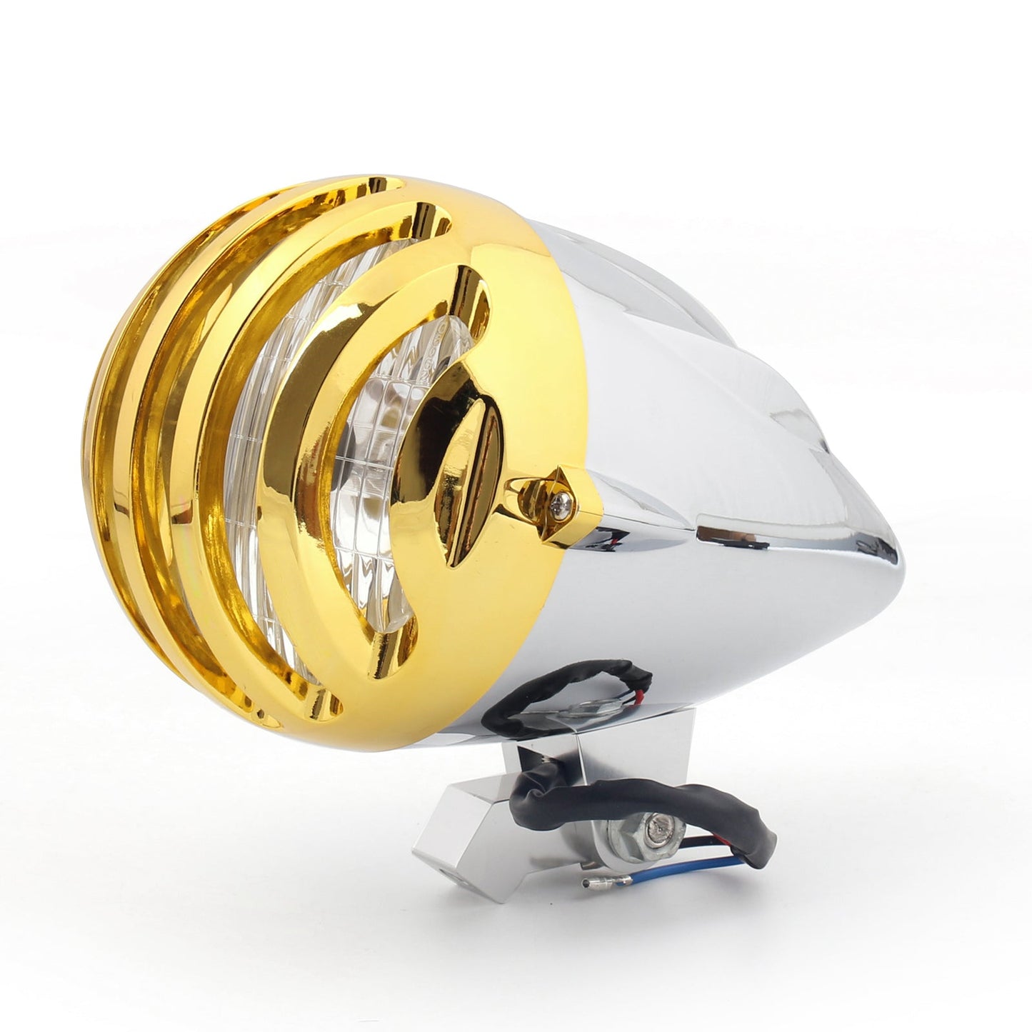 Motorcycle Chrome Bullet Headlight Lamp For Cafe Racer Bobber Chopper Custom