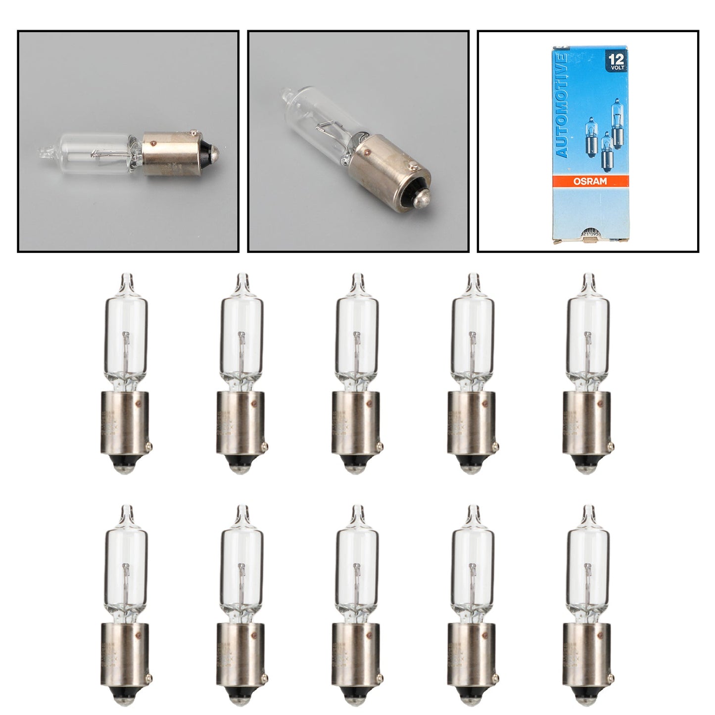 10x For OSRAM General Lighting Halogen Auxiliary Light H21W 12V BAY9S