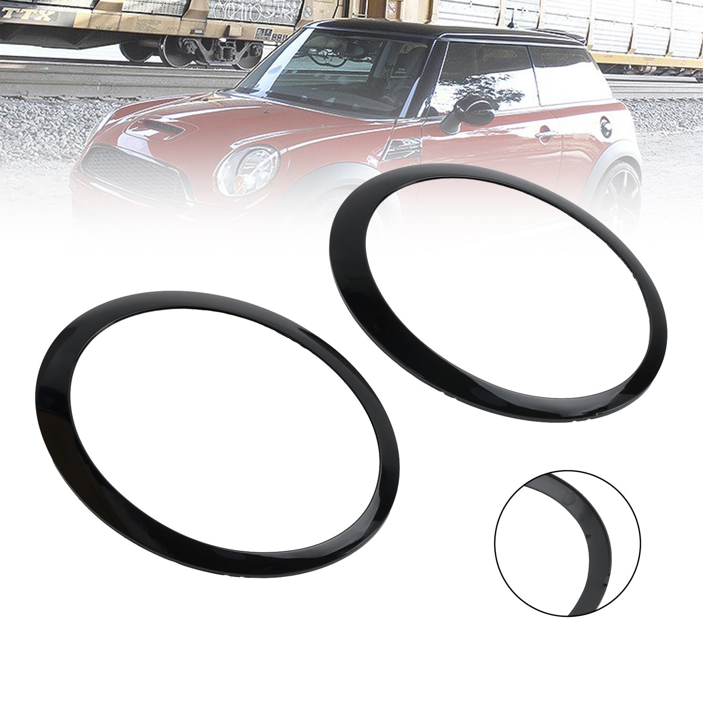 Mini Cooper One R50 R52 R53 2001-2006 2pcs Headlight Trim Ring