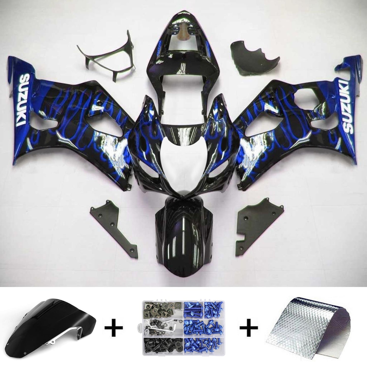 2003-2004 Suzuki GSXR1000 K3 Amotopart Injection Fairing Kit Bodywork Plastic ABS #105