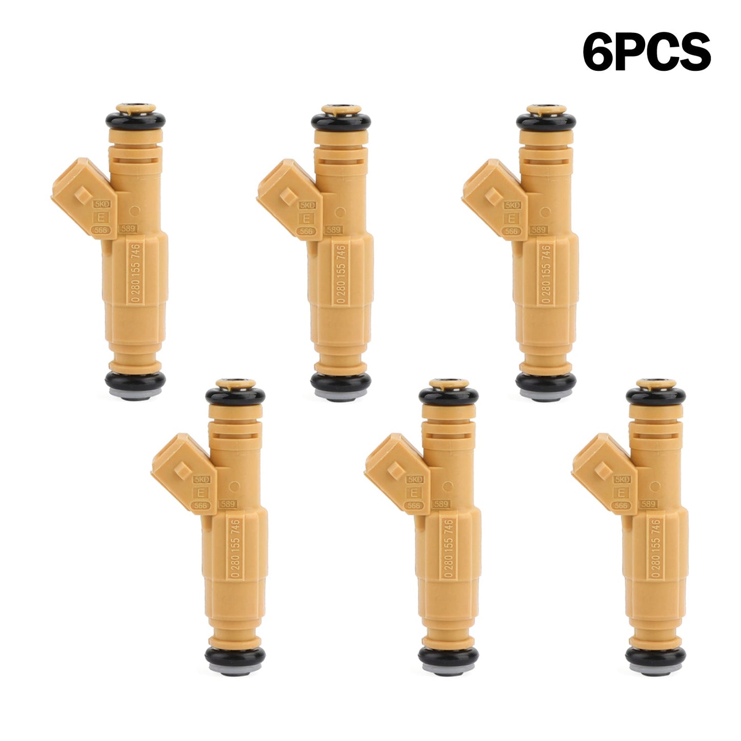 6PCS Fuel Injector 0280155746 Fit Volvo 960 S90 V90 2.9L I6 1996-1998 FJ583