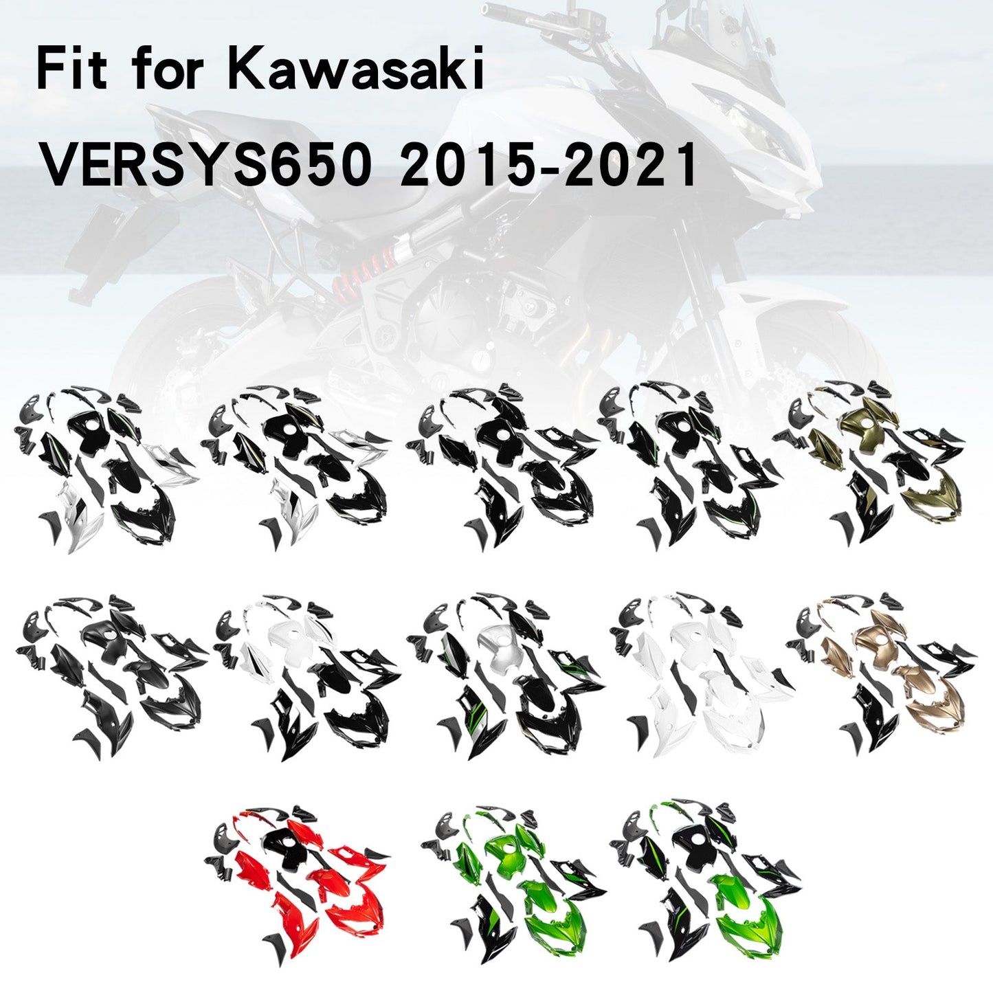 2015-2021 Kawasaki VERSYS650 Fairing Kit Bodywork Plastic ABS