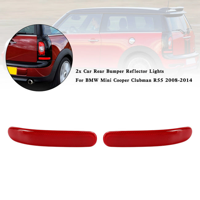 BMW Mini Cooper Clubman R55 2008-2014 2x Car Rear Bumper Reflector Lights