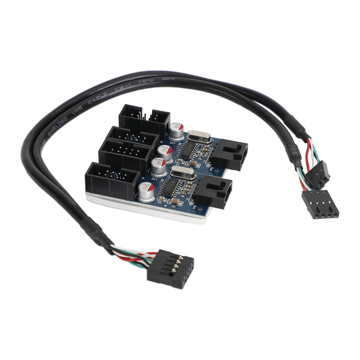 PC Case Internal 9-Pin USB 2.0 Male 1 To 4 Female Splitter PCB Chipset Extender