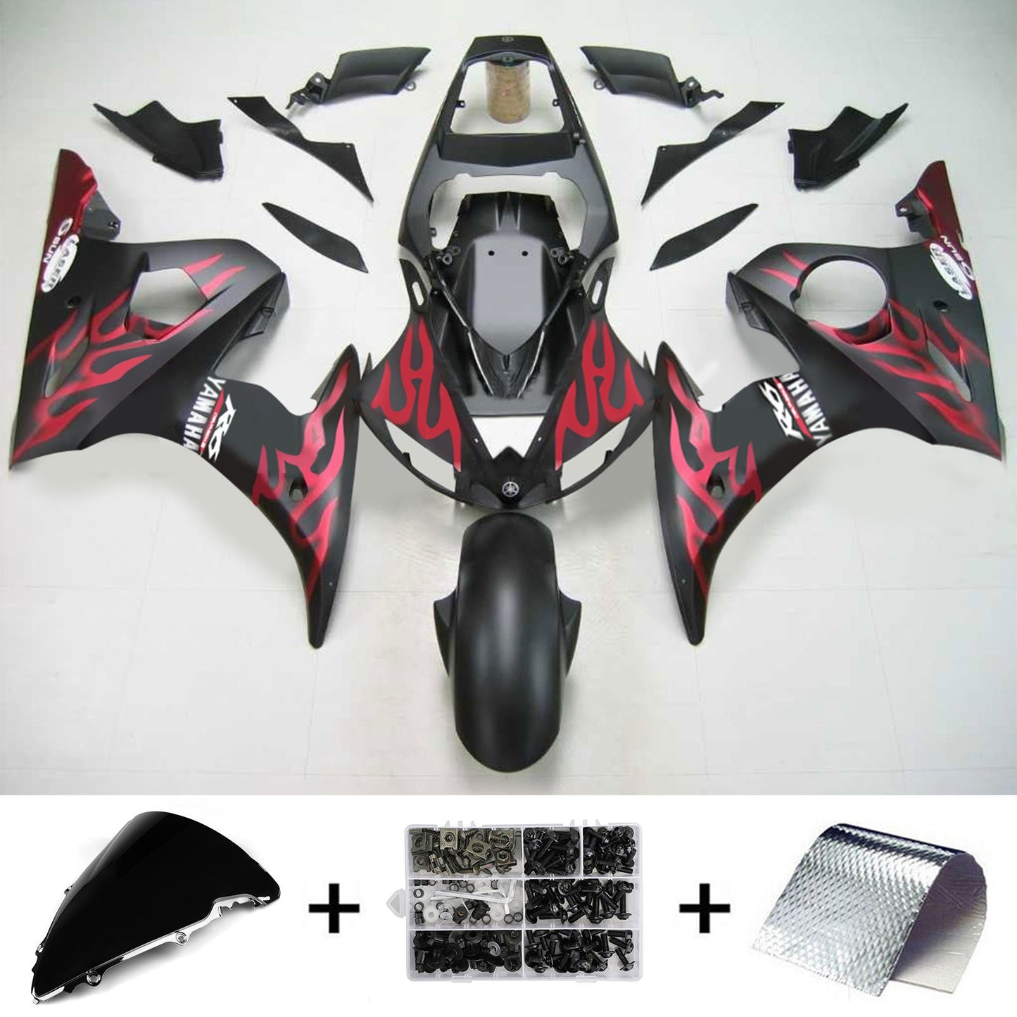 2005 Yamaha YZF 600 R6 Injection Fairing Kit Bodywork Plastic ABS #134