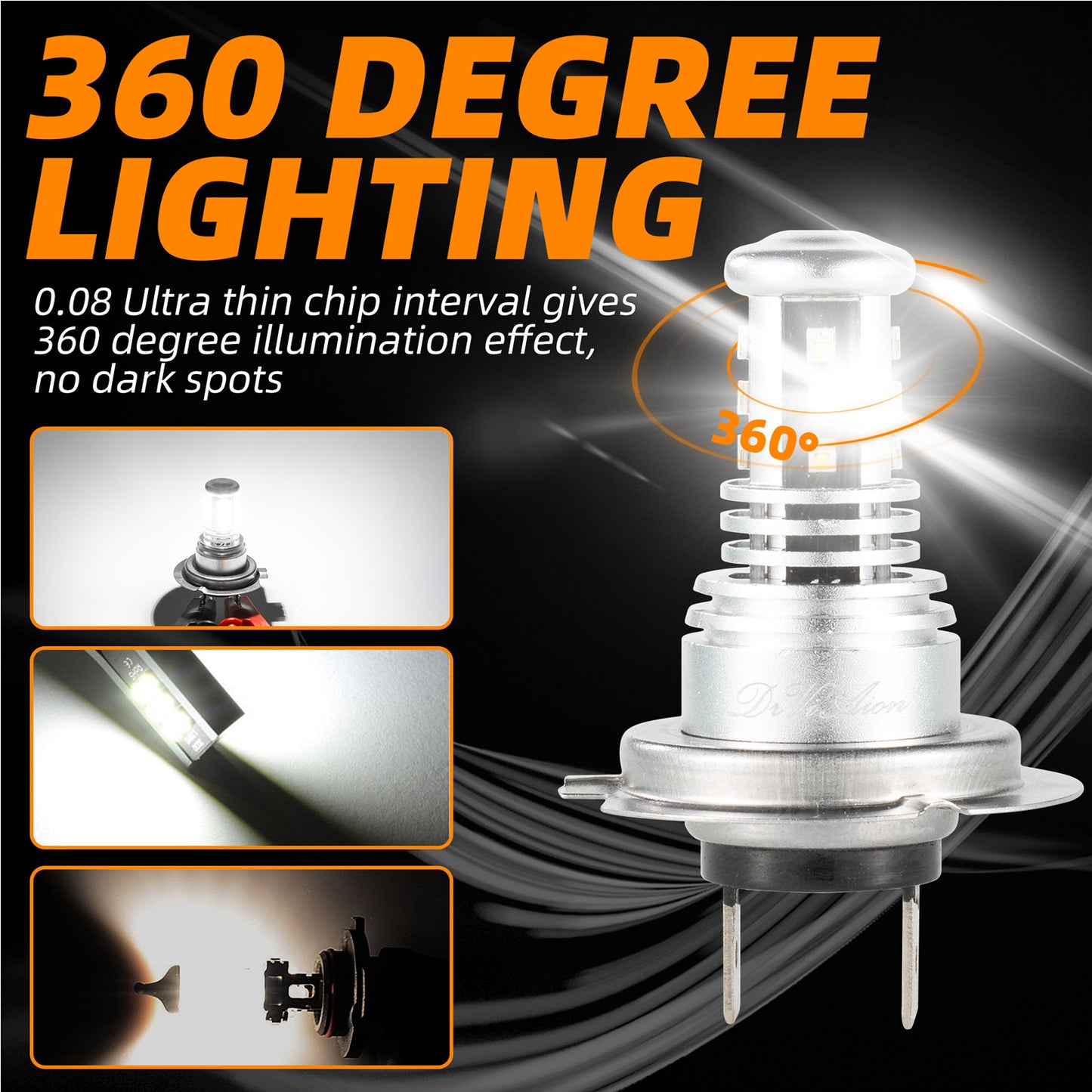 LED Headlight 6000K 2000W 300000LM Low Beam bulbs High Power