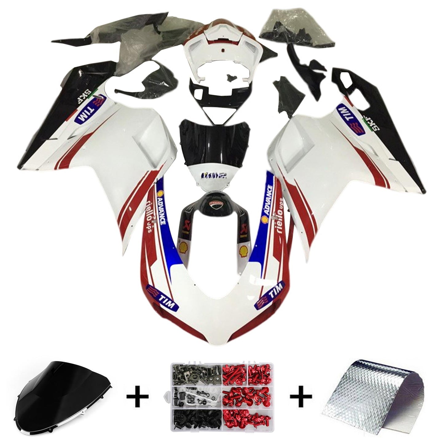 2007-2011 Ducati 1098 1198 848 Fairing Kit Bodywork ABS