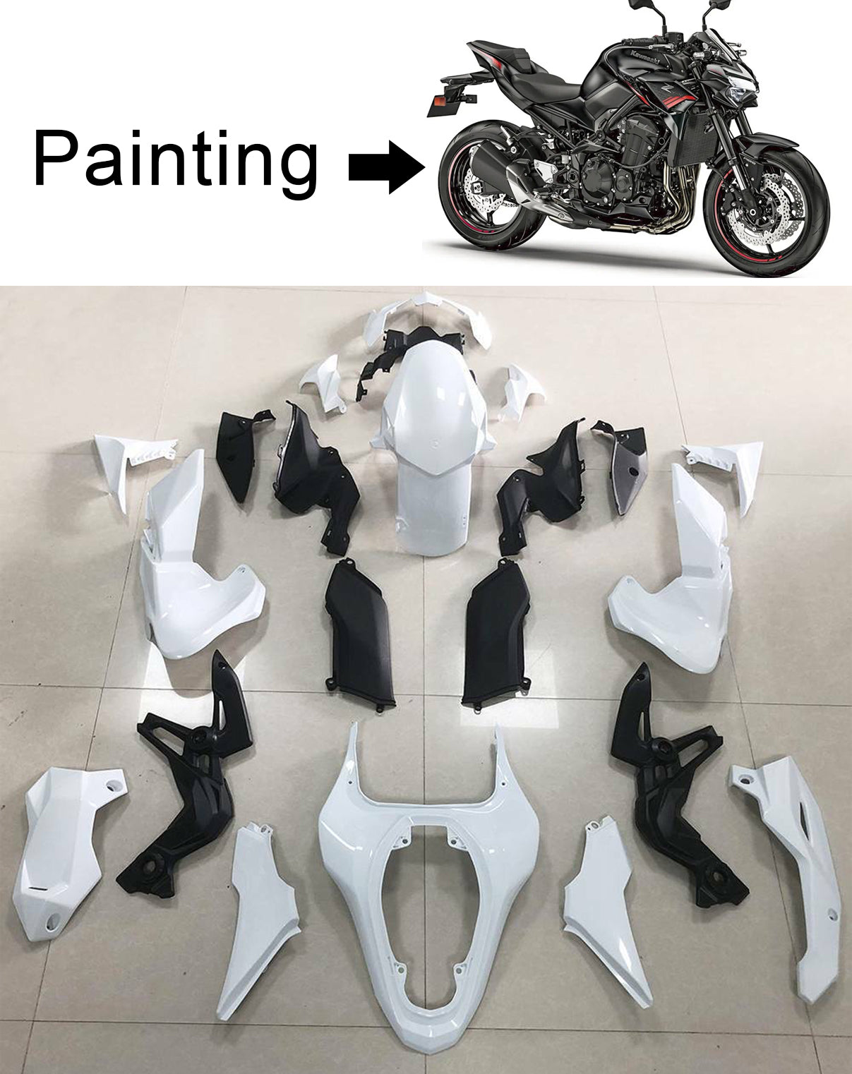 2020-2021 Kawasaki Z900 Amotopart Injection Fairing Kit Bodywork Plastic ABS #105