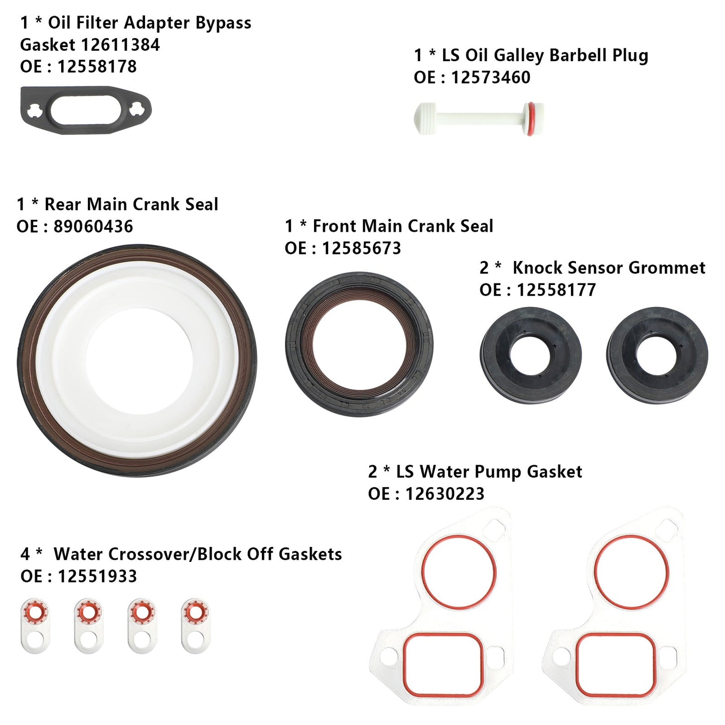 LS Gasket Set Kit & Head Gaskets For GM Chevrolet LS1/LS6/LQ4/LQ9/4.8/5.3/5.7