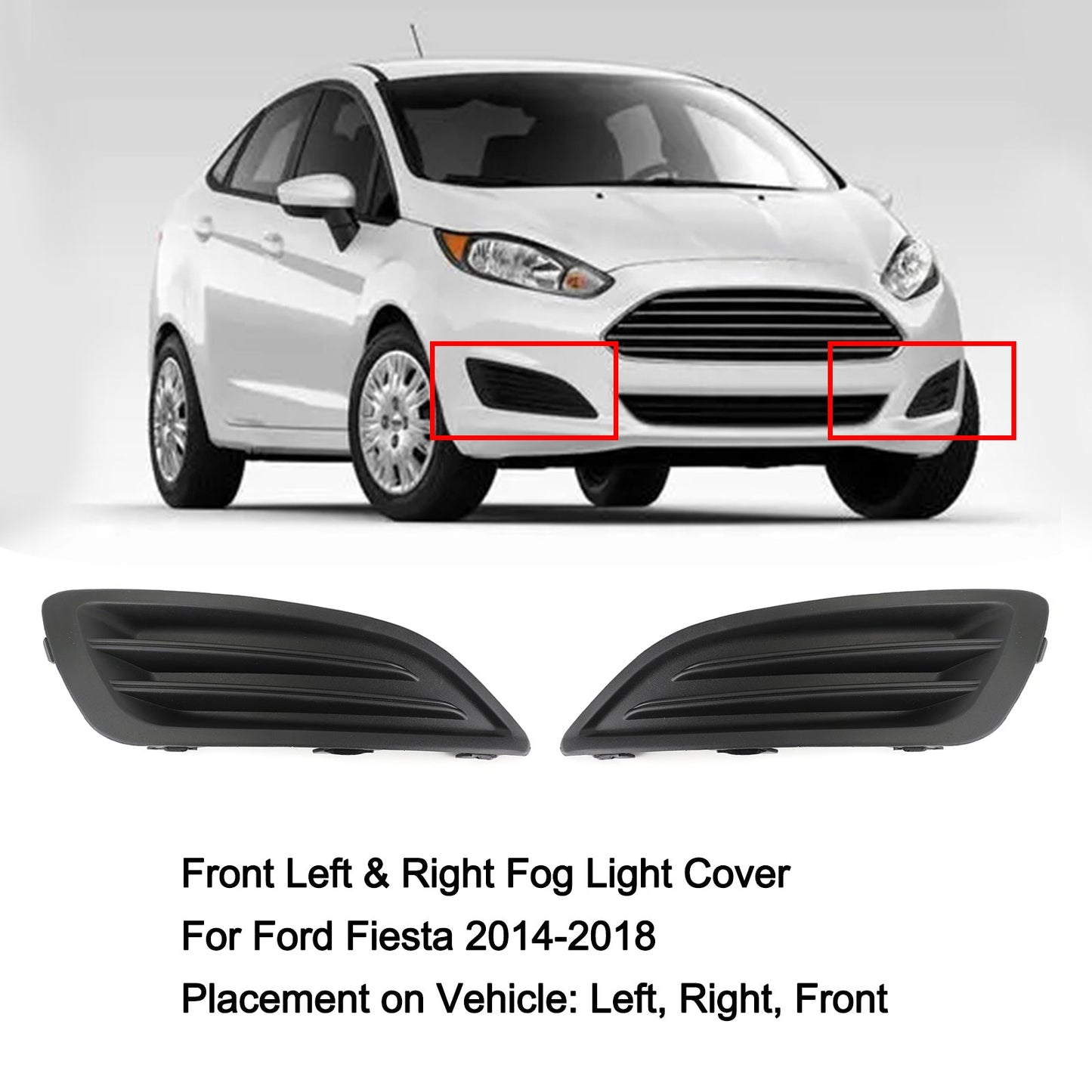 Front Left & Right Fog Light Cover Trim For Ford Fiesta 1.0 1.6 2014-2018