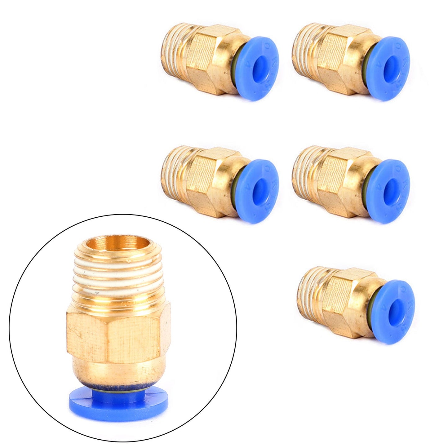 10x Pneumatic 1/4" Tube X 1/8" NPT Male Connector Push In To Air Connect Fitting