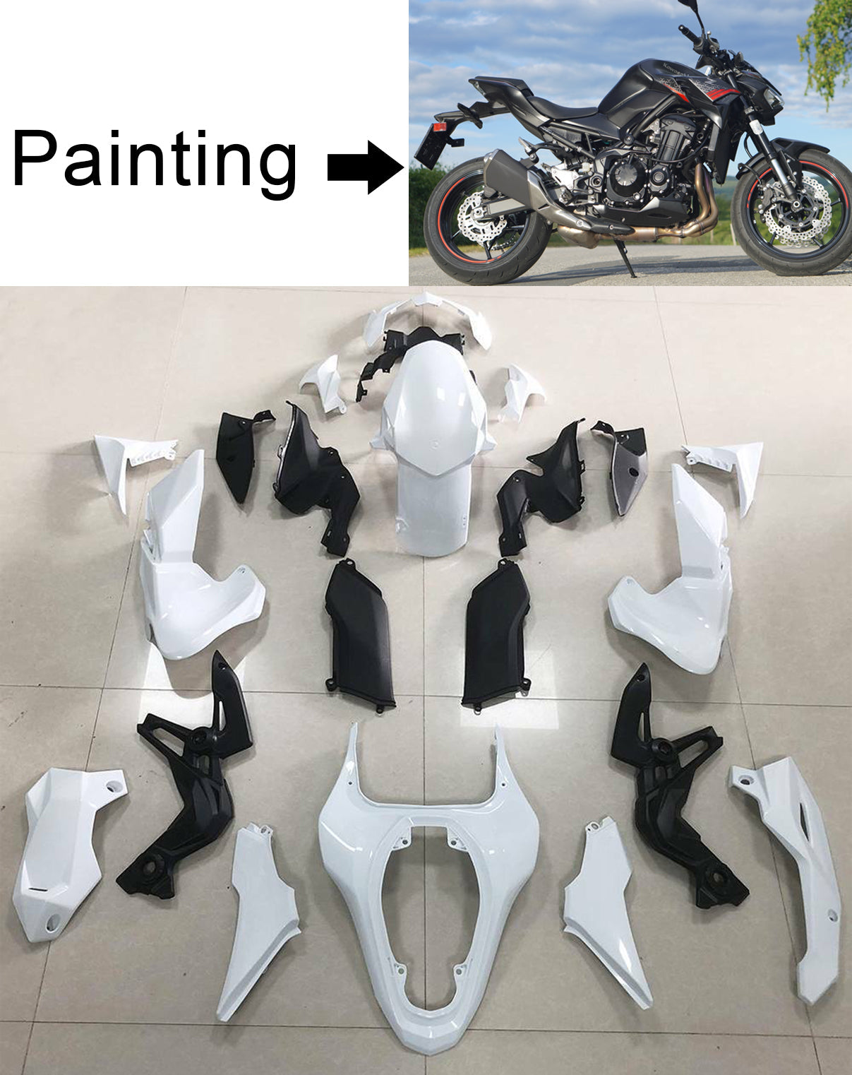 2020-2021 Kawasaki Z900 Amotopart Injection Fairing Kit Bodywork Plastic ABS #104