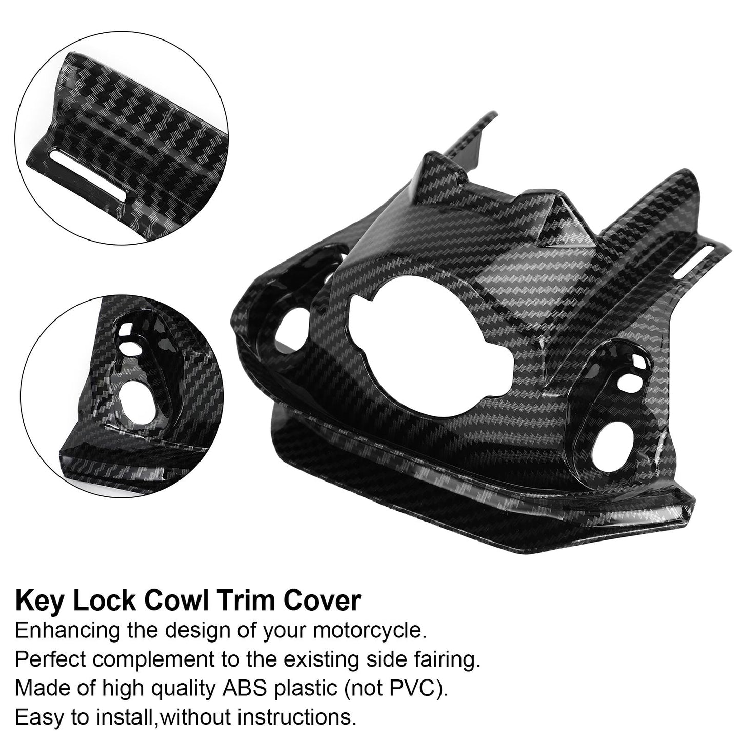 Carbon Front Key Lock Cowl Trim Cover for Honda CB650R CBR650R 2019-2021