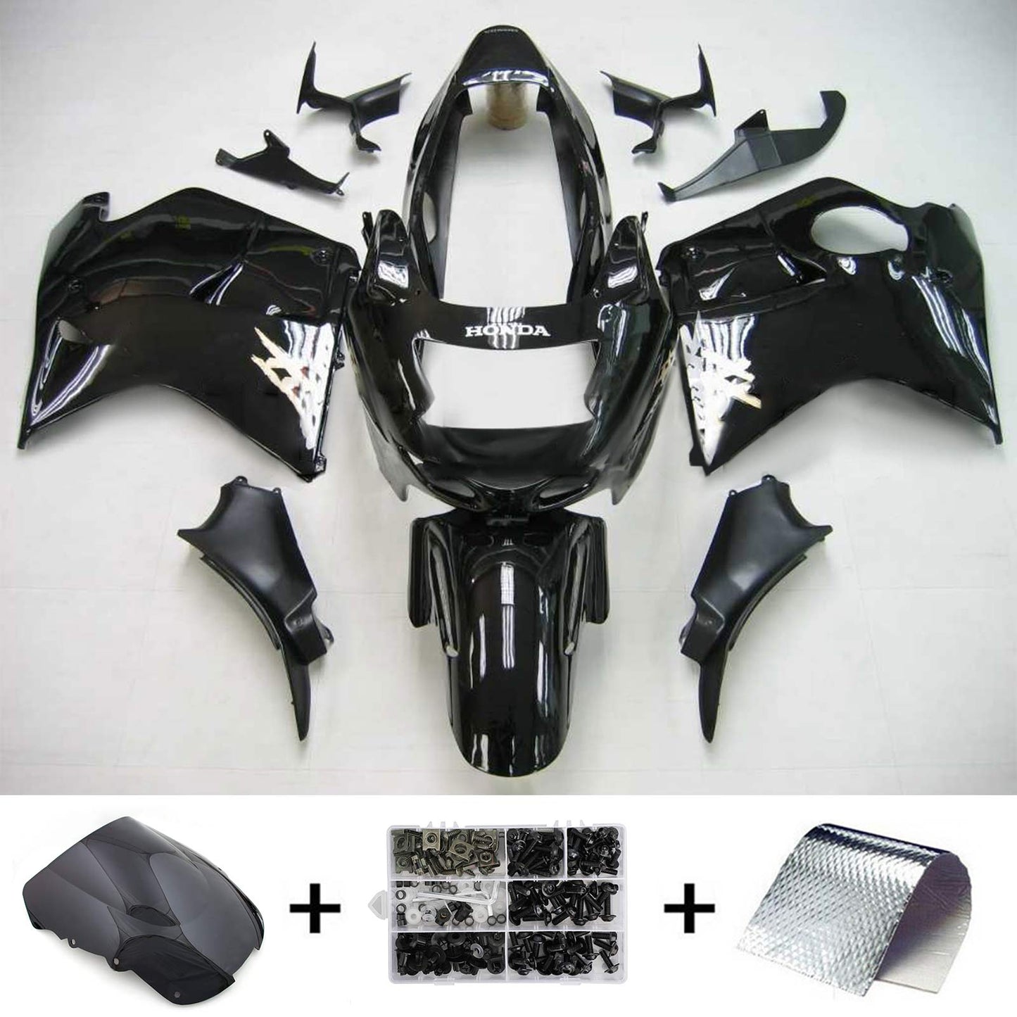 1996-2007 Honda CBR1100XX SuperBlackBird Amotopart Injection Fairing Kit Bodywork ABS #104