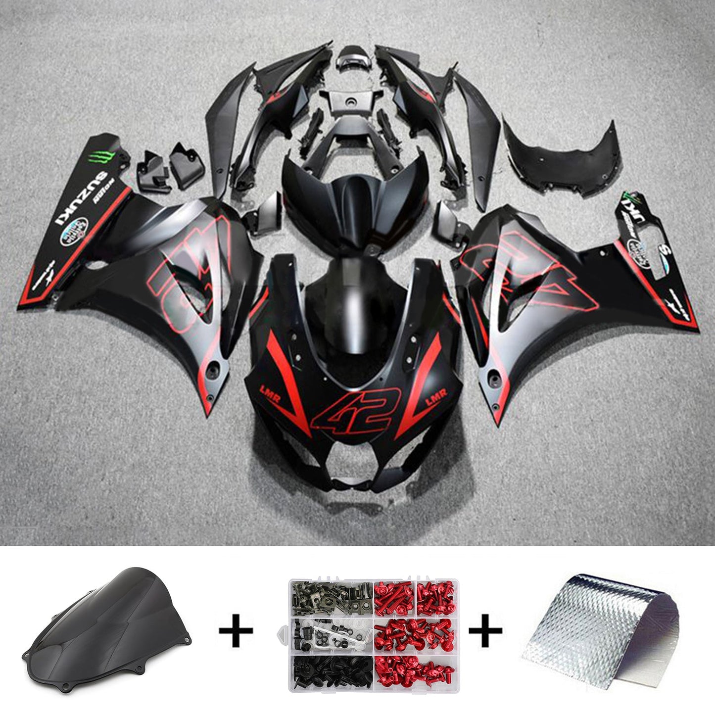 2017-2024 Suzuki GSXR1000 K17 Injection Fairing Kit Bodywork Plastic ABS #101