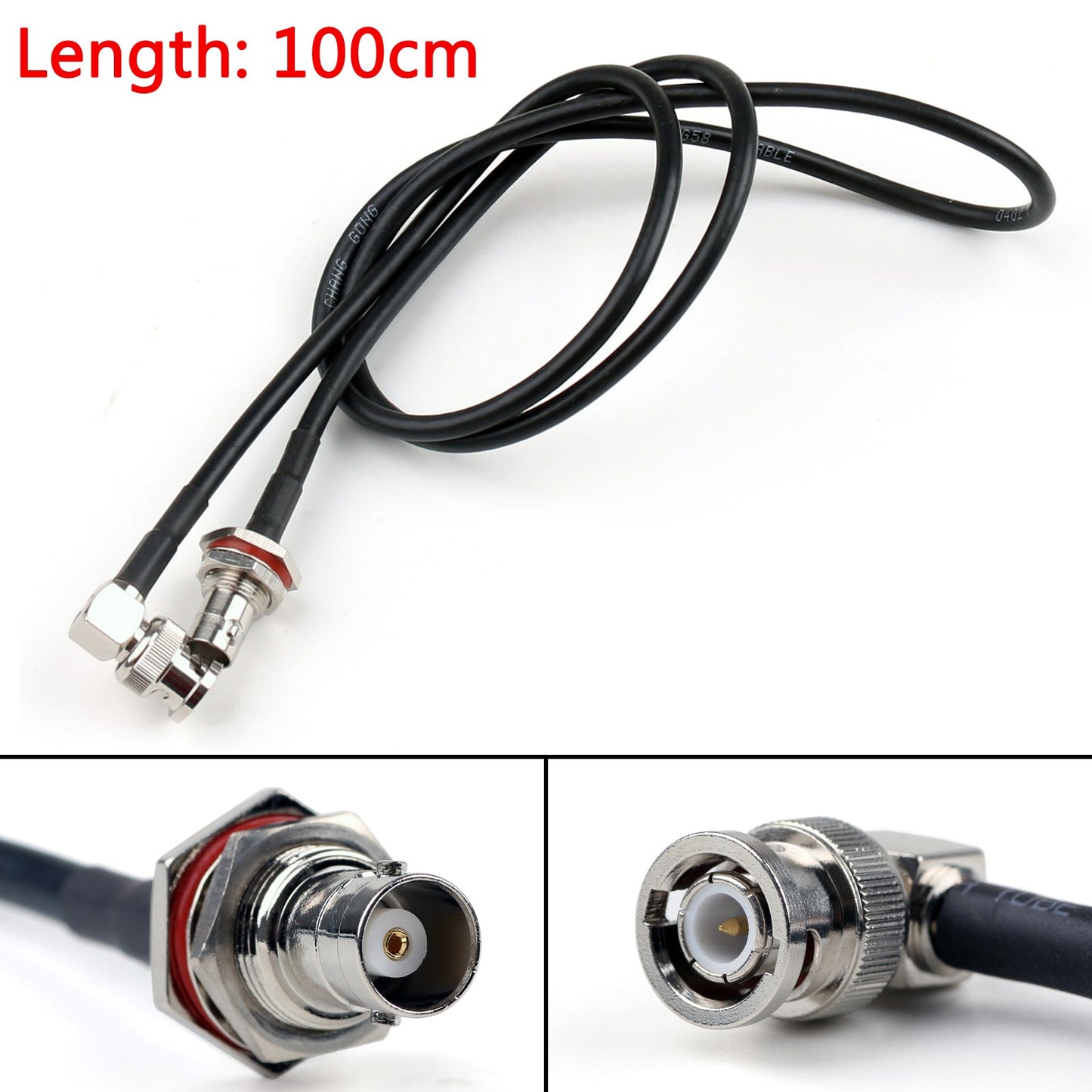 1m RG58 Cable BNC Male Plug Right Angle To BNC Female Jack Coax Pigtail 3ft