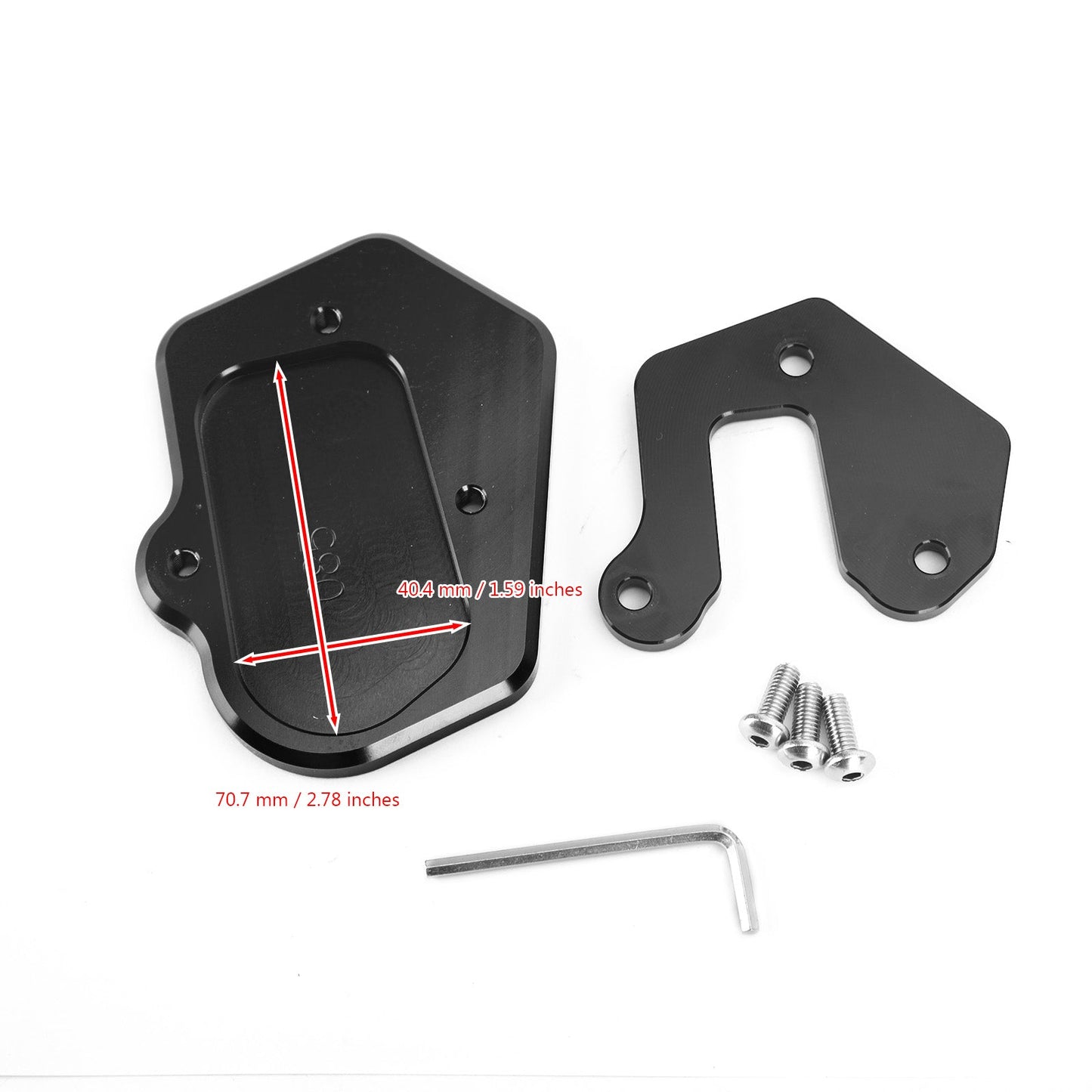 Kickstand Side Stand Extension Pad Fit For BMW F900R 2020 BLK