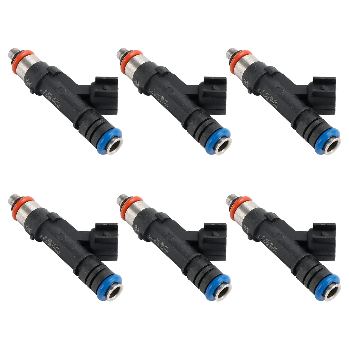 6PCS Fuel Injector 0280158119 Fit Jeep Fit Dodge Wrangler Fit Chrysler 3.3L