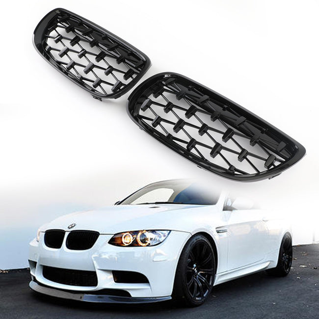 Front Kidney Grille Grill Fit BMW 2007-2010 E92 E93 328i 335i 2DR Meteor Black