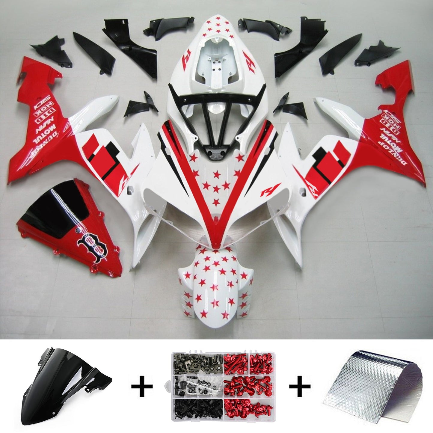 2004-2006 Yamaha YZF 1000 R1 Amotopart Injection Fairing Kit Bodywork Plastic ABS #148