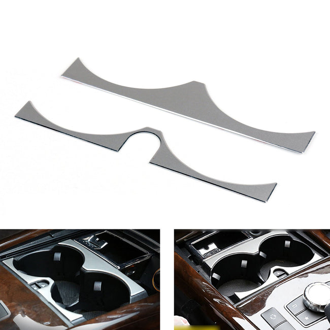 Steel Inner Water Cup Holder Cover Trim For Benz E Class W212 2014-2015 Silver